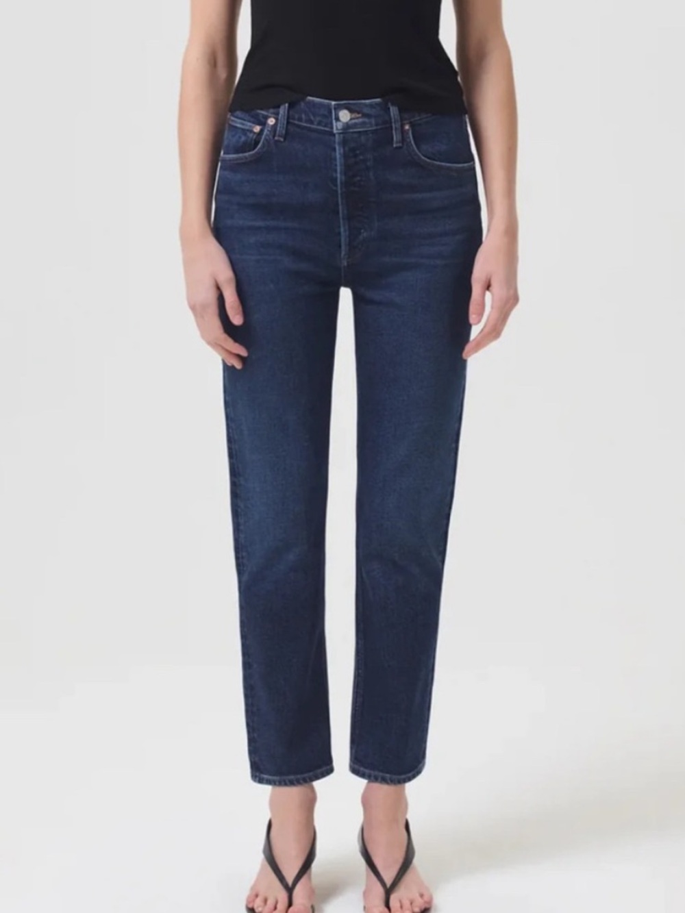 Agolde Riley Crop Straight Jean Divided Dark Denim Wash Size 27
